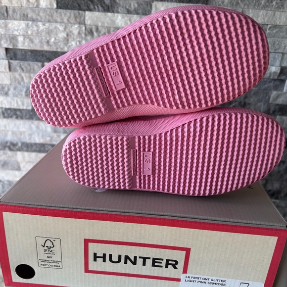 NEW HUNTER First Giant glitter pink rain boots - Picture 4 of 4
